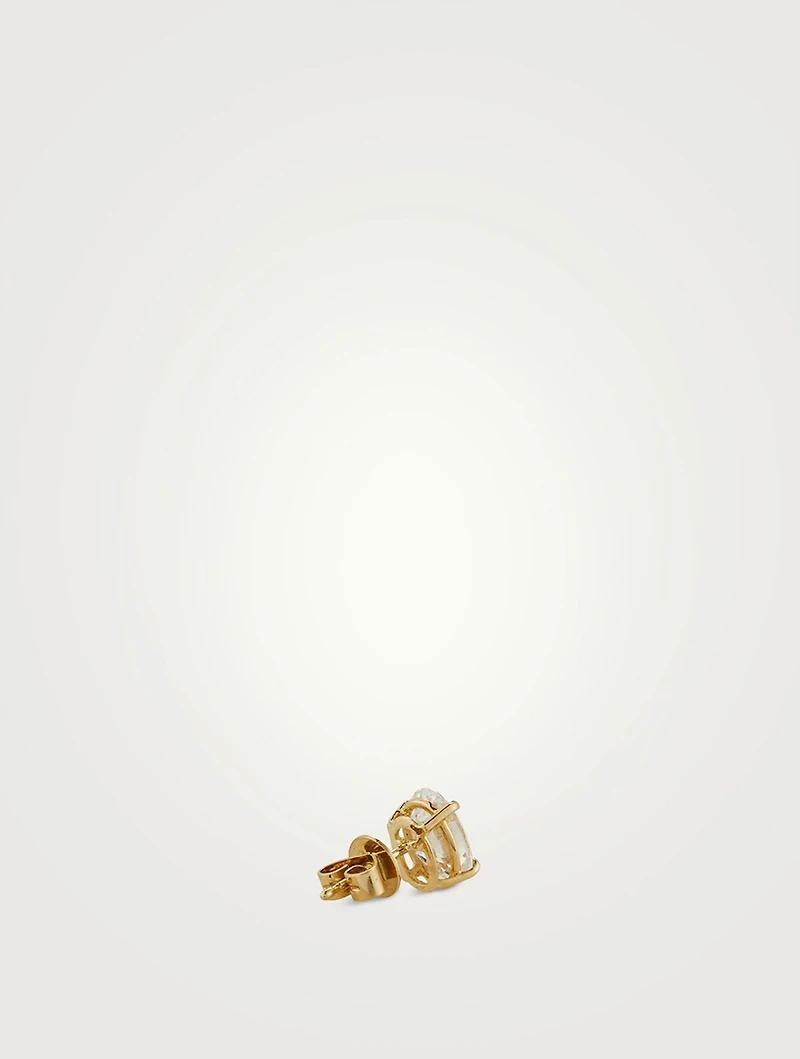 Mix & Match 14K Gold Oval Diamond Stud Earring
