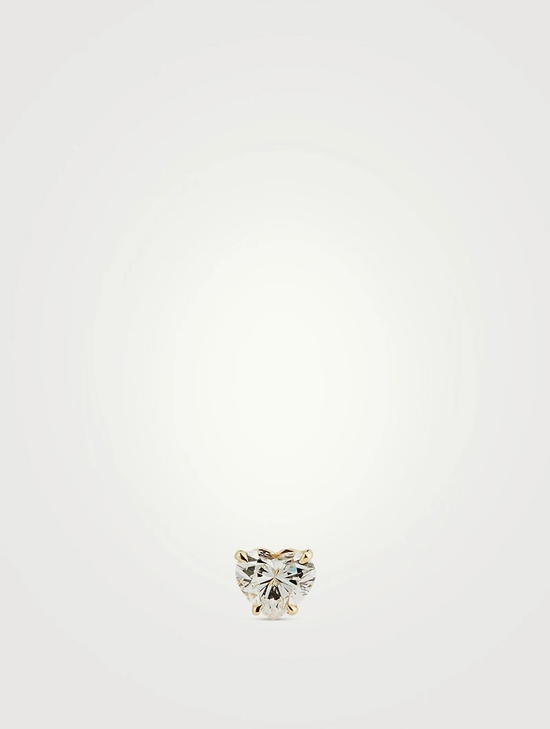 Mix & Match 14K Gold Heart Diamond Stud Earring
