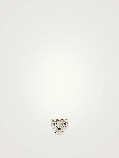 Mix & Match 14K Gold Heart Diamond Stud Earring
