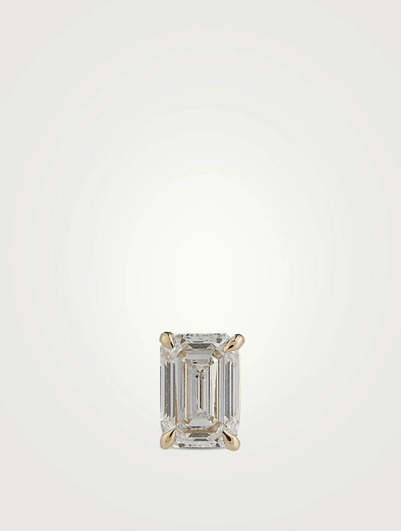Mix & Match 14K Gold Emerald Diamond Stud Earring