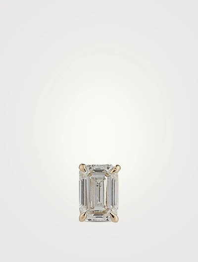 Mix & Match 14K Gold Emerald Diamond Stud Earring
