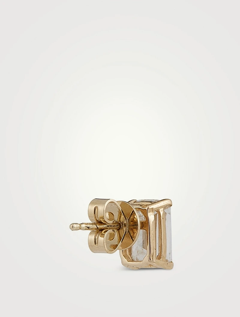Mix & Match 14K Gold Emerald Diamond Stud Earring
