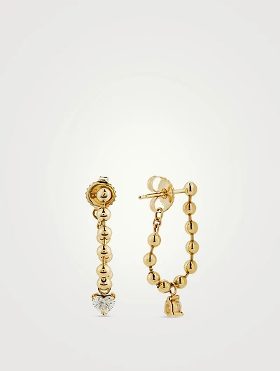 Luxe 14K Gold Droplet Earrings With Round Diamonds