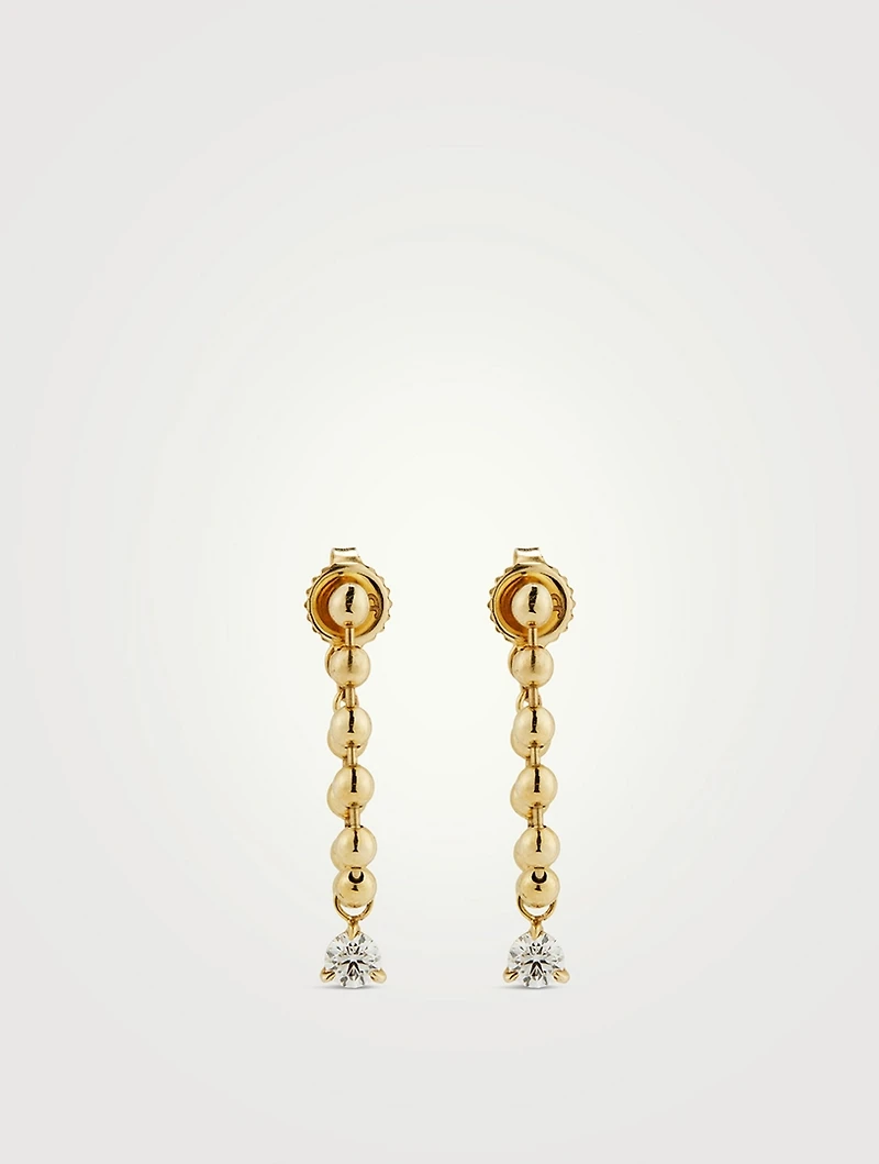 Luxe 14K Gold Droplet Earrings With Round Diamonds