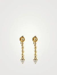 Luxe 14K Gold Droplet Earrings With Heart Diamonds