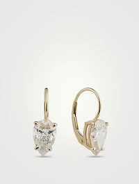 Signature 14K Gold Huggies With Pear Diamond