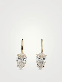 Signature 14K Gold Huggies With Pear Diamond
