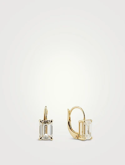 Signature 14K Gold Huggies With Emerald Diamonds