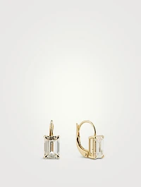 Signature 14K Gold Huggies With Emerald Diamonds