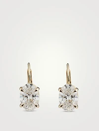 Signature 14K Gold Huggies With Oval Diamond