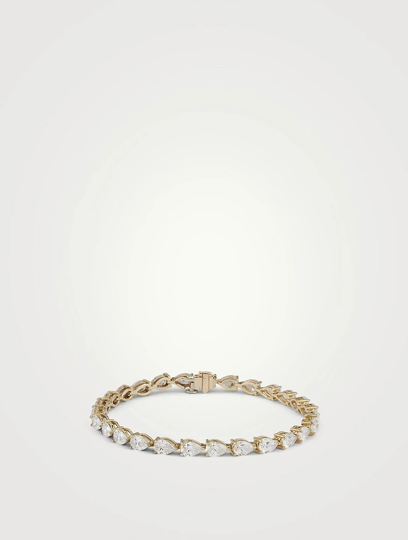 Signature 14K Gold East-West Bracelet With Pear Diamonds