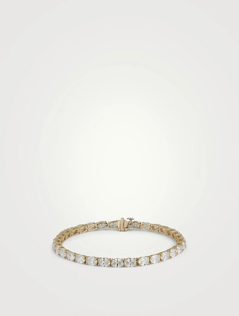 Signature 14K Gold East-West Bracelet With Oval Diamonds