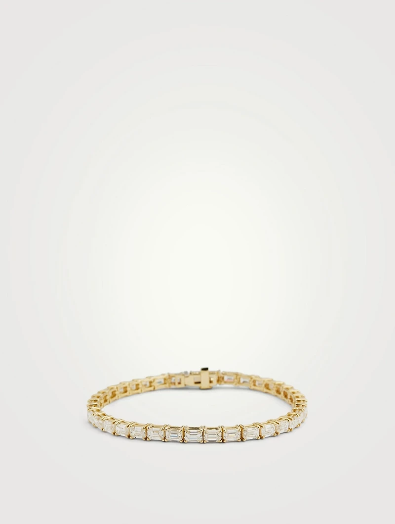 Signature 14K Gold East-West Bracelet With Emerald Diamonds