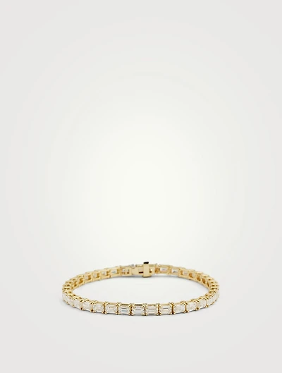 Signature 14K Gold East-West Bracelet With Emerald Diamonds