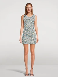 Floral Jacquard Lurex Mini Dress