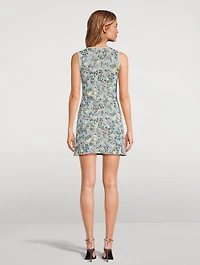 Floral Jacquard Lurex Mini Dress