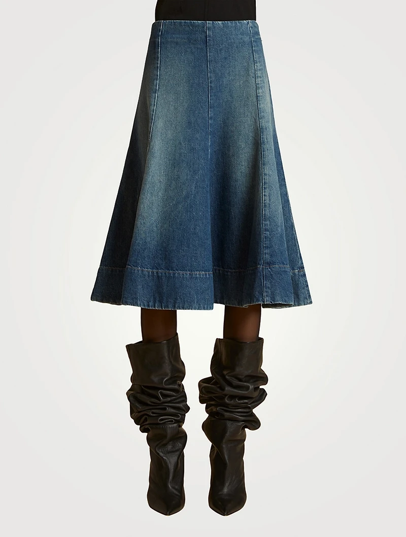 The Lennox Denim Midi Skirt
