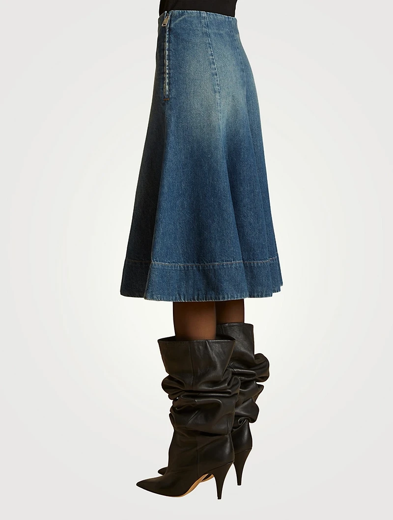 The Lennox Denim Midi Skirt