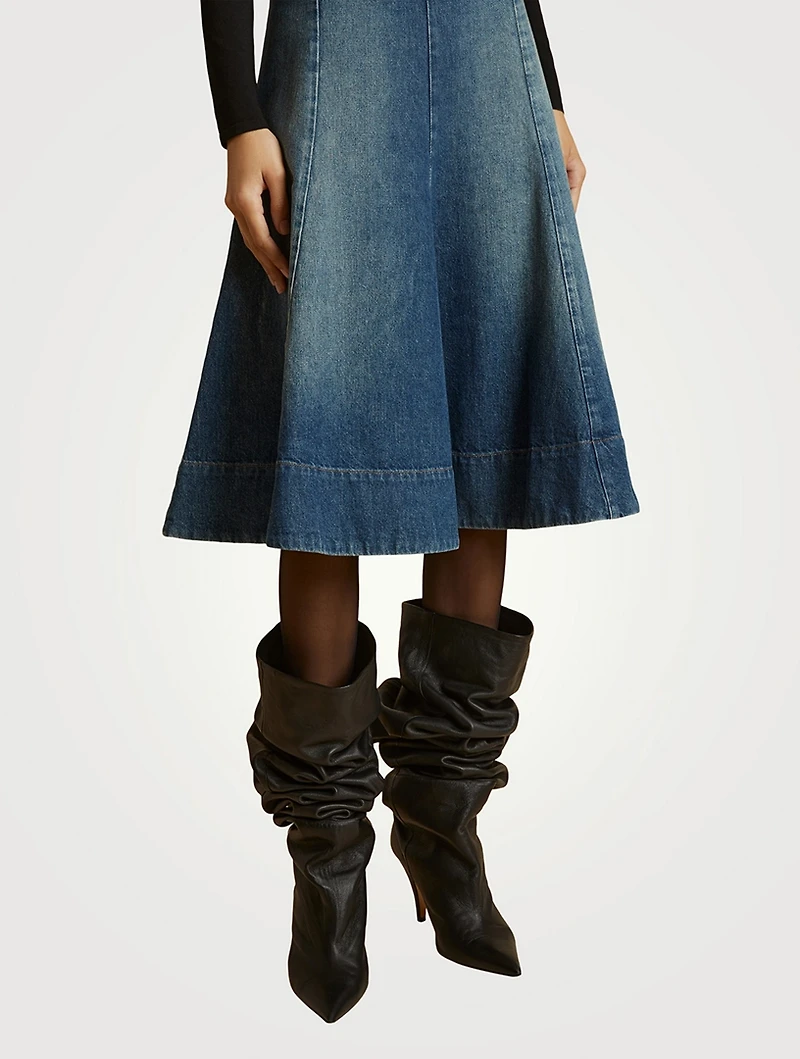 The Lennox Denim Midi Skirt