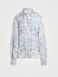 The Minta Printed Satin Shirt