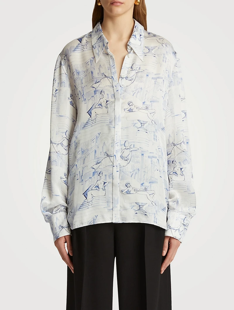 The Minta Printed Satin Shirt
