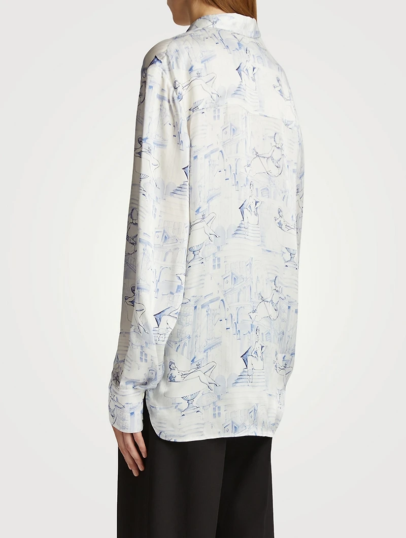 The Minta Printed Satin Shirt