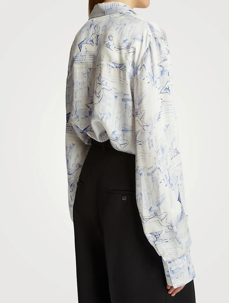 The Minta Printed Satin Shirt