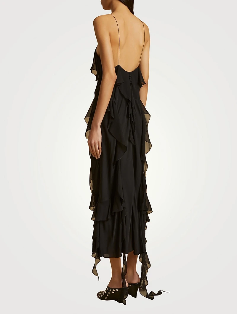 The Pim Ruffled Silk Slip Dress