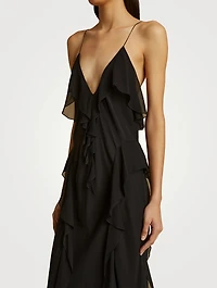 The Pim Ruffled Silk Slip Dress