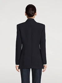 Chain-Trimmed Double-Breasted Wool Blazer