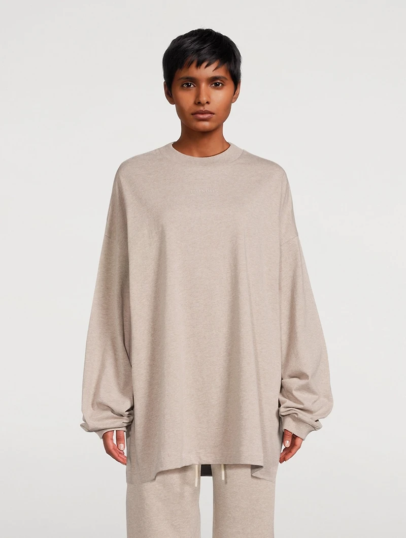 Cotton Logo Long-Sleeve T-Shirt