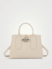 Medium Roseau Leather Top Handle Bag