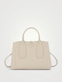 Medium Roseau Leather Top Handle Bag