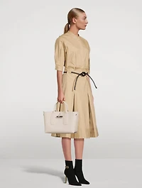 Medium Roseau Leather Top Handle Bag