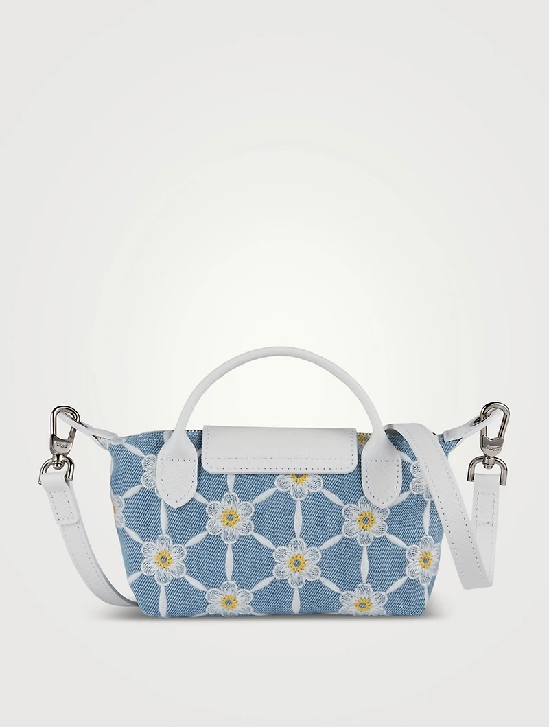 Le Pliage Collection Embroidered Top Handle Bag