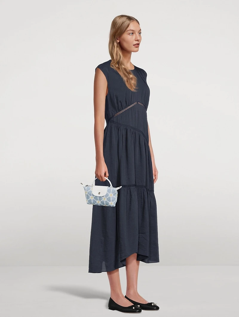 Le Pliage Collection Embroidered Top Handle Bag