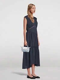 Le Pliage Collection Embroidered Top Handle Bag