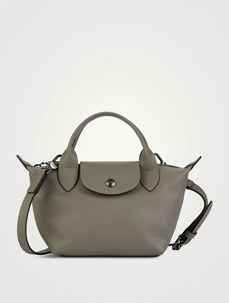 XS Le Pliage Xtra Leather Top Handle Bag