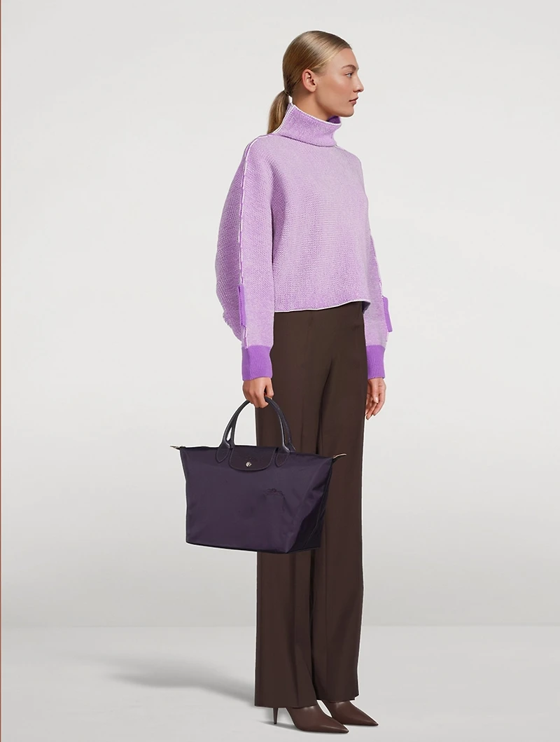 Medium Le Pliage Green Top Handle Bag