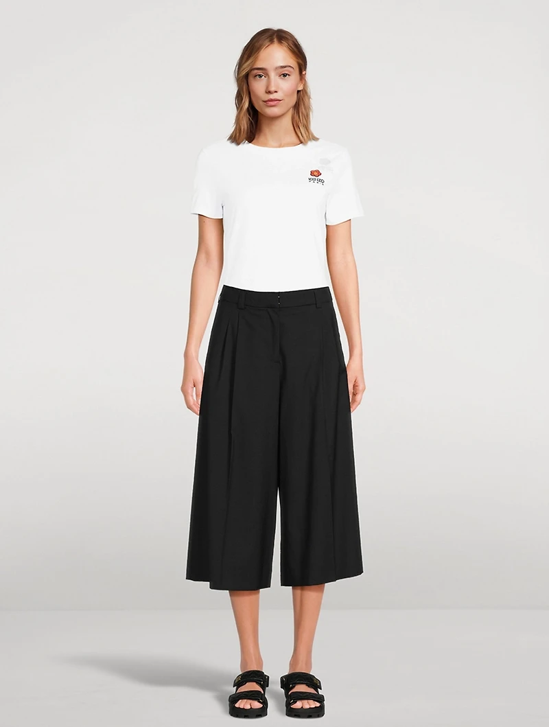 Cropped Wide-Leg Trousers