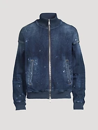 Denim Zip Bomber Jacket