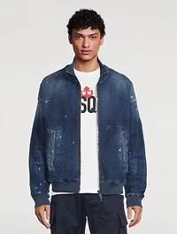 Denim Zip Bomber Jacket