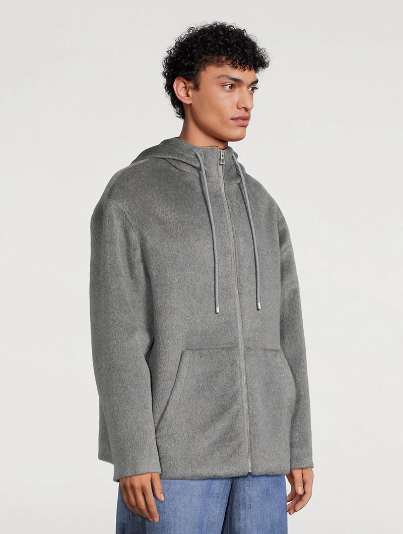 Lama And Wool Zip Hoodie
