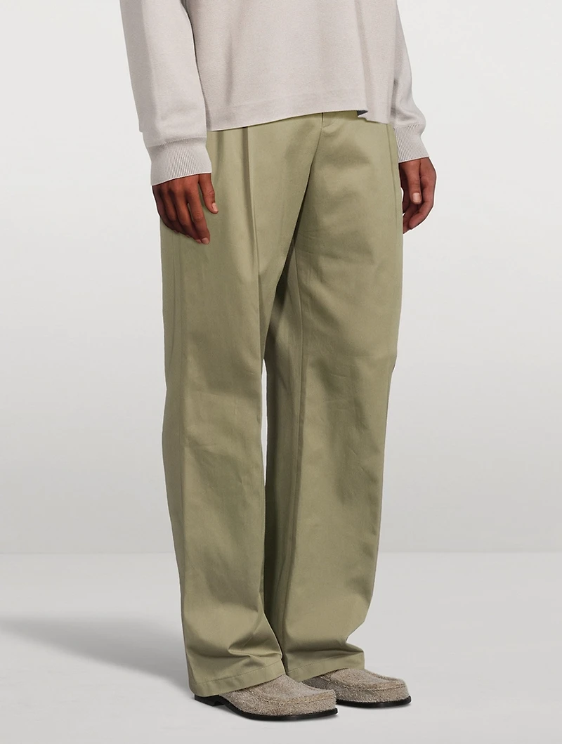 Cotton Pleated Pants