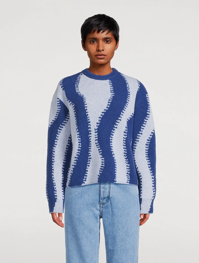 Wavy Intarsia Sweater