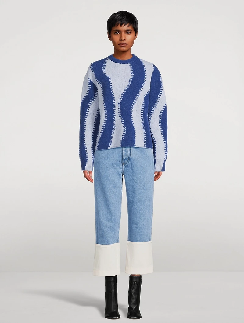 Wavy Intarsia Sweater