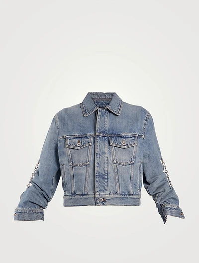 Chain-Trimmed Denim Jacket
