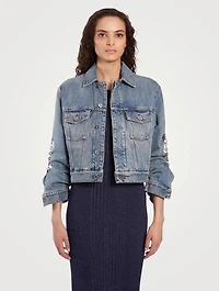 Chain-Trimmed Denim Jacket