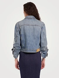 Chain-Trimmed Denim Jacket
