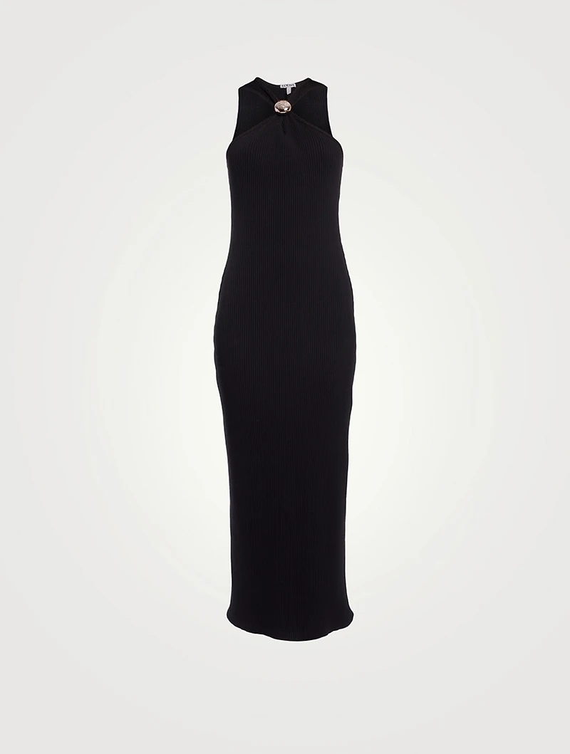 Rib-Knit Halter Dress